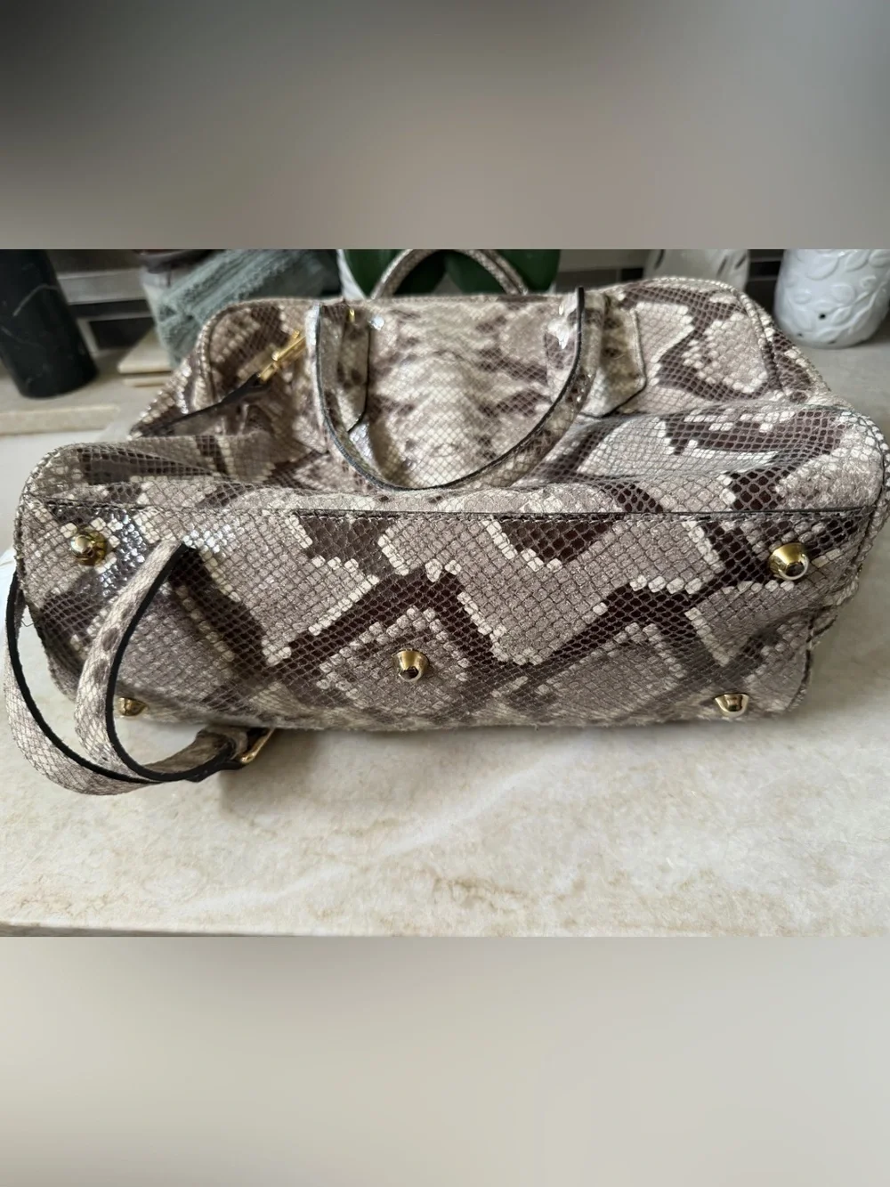 A. Bellucci Reptile leather Boston bag Gorgeous!